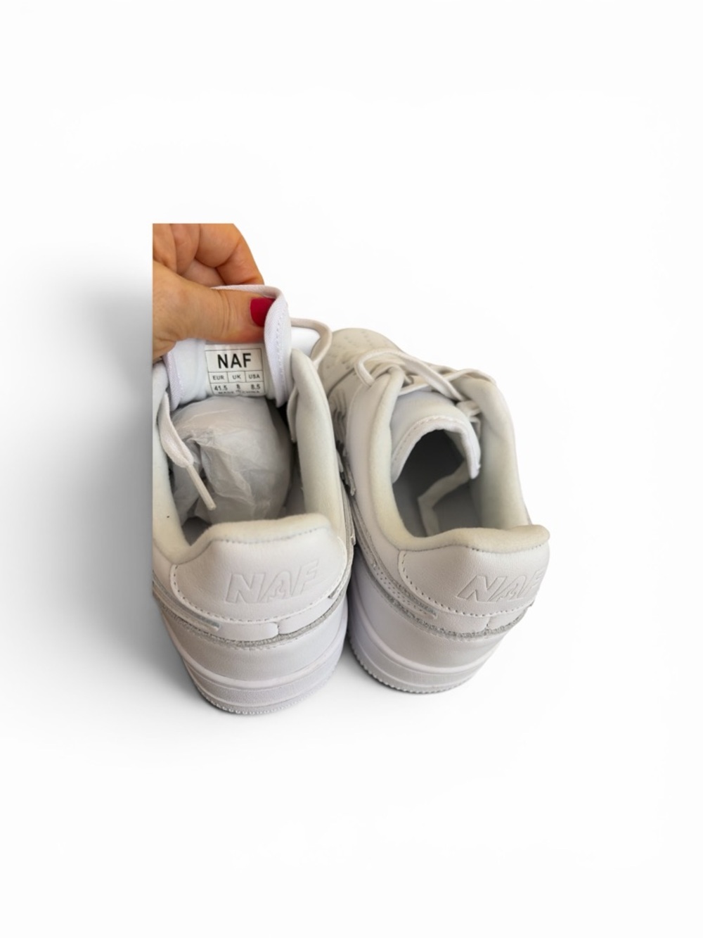 NAF White Women's Sneakers size 8.5 New with a box - Picture 6 of 11